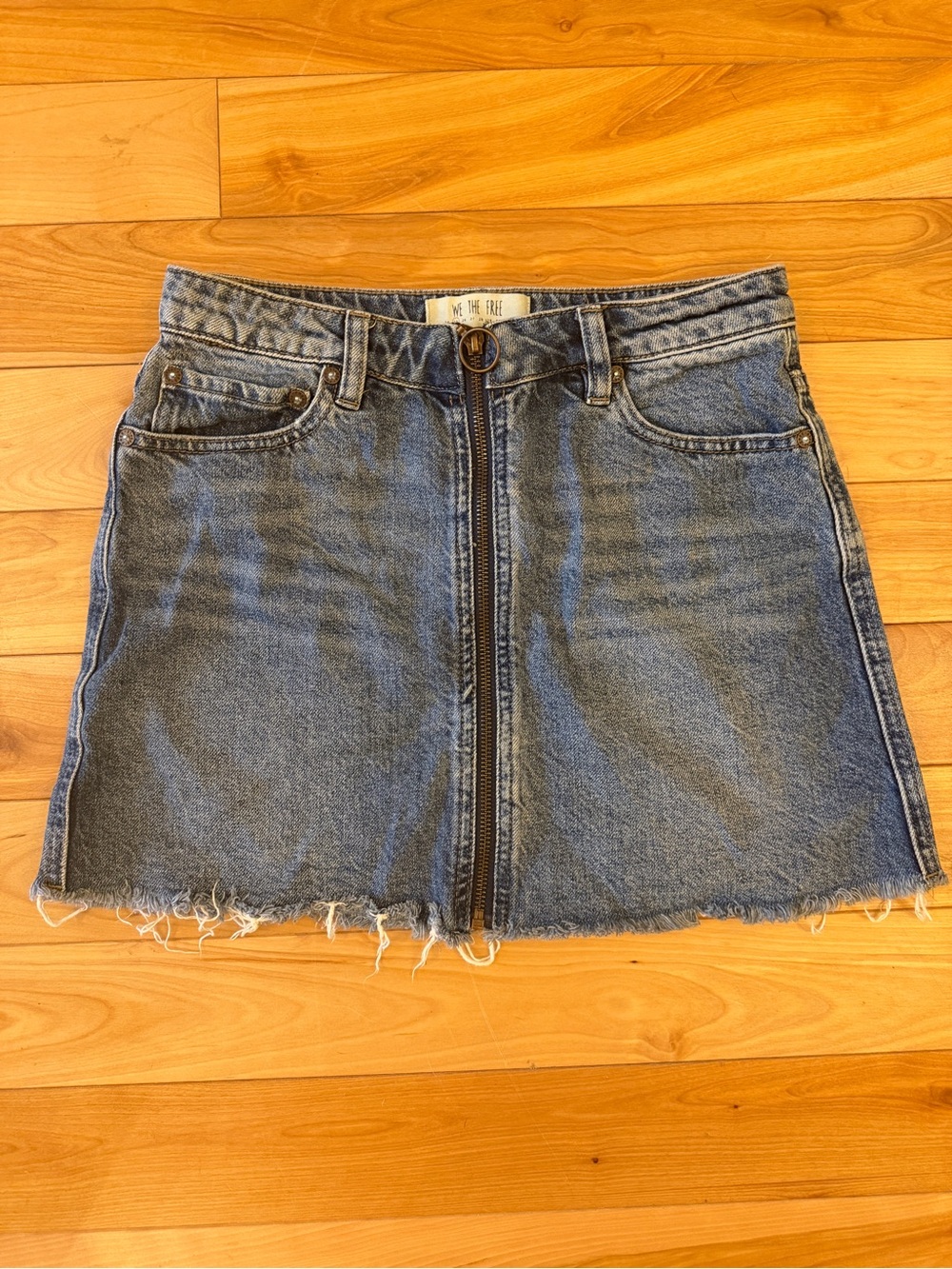Free People We The Free Zip It Up Mini Denim Skirt—Size 25